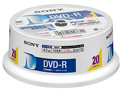 Amazon.co.jp: ソニー データ用DVD-R 16倍速 20枚パック 20DMR47HPHG